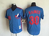 Montreal Expos #30 Tim Raines Blue Mitchell And Ness Throwback Stitched Jersey,baseball caps,new era cap wholesale,wholesale hats